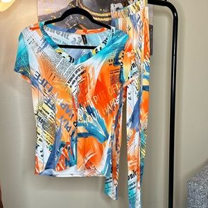 2 piece Printed Pant Set-NWOT